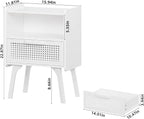 Lerliuo Rattan Nightstands Set of 2, Side Table - Image 3