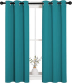 NICETOWN Room Darkening Curtains 40 inch Length 2 Panels, Peacock Teal - Image 2