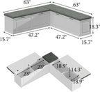 L Shape Storage Bench, Kitchen Breakfast Nook Bench, Backless Corner Bench Nook - Image 2