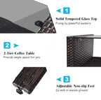 Tangkula 4 Piece Patio Furniture Set, Outdoor Wicker Conversation Set - Image 7