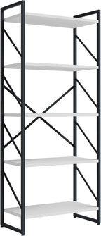 Shintenchi 5 Tiers Bookshelf, Classically Tall Bookcase Shelf, Industrial Book - Image 8