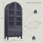 IFGET 71" Tall Arched Kitchen Pantry Cabinet, Wood Kitchens Storage Cabinets - Image 2