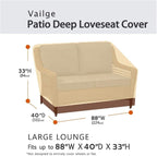 VAILGE Heavy Duty Deep Patio Sofa Cover, 100% Waterproof Outdoor Sofa Cover - Image 2
