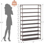 LANTEFUL 10 Tiers Shoe Rack 50 Pairs Large Capacity Tall Shoe Organizer Sturdy - Image 3