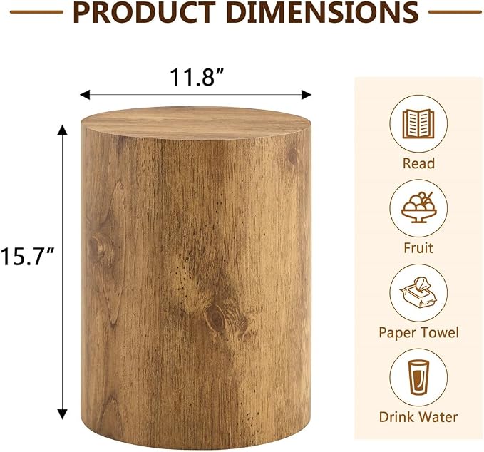 Round Side Table, End Table Living Room Table, Sofa Couch Bedside Table - Image 2