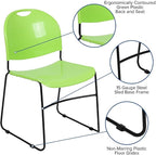 Flash Furniture HERCULES Series 5 Pack 880 lb. Capacity Green Ultra-Compact - Image 4