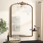 Besdomus Antique Gold Arched Mirror: 24"x36" French Large Arch Gold Vintage by Besdomus