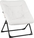 Comfy Saucer Chair for Adults, Soft Faux Fur Bedroom Chair, Accent Dorm Chairs by MordchilHF