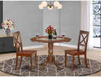 East West Furniture DLBO3-MAH-W 3 Piece Modern Dining Table Set Contains a - Image 2