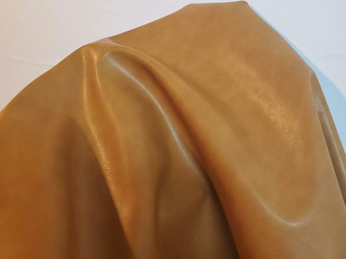 Caramel Light Tan Soft Faux Vegan PU Leather by The Yard Synthetic Pleather 0.9 - Image 5