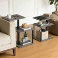 Faesun Swivel Side Table for Couch Arm, Adjustable C End Table for Recliner or by Faesun