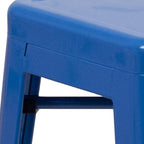 Flash Furniture Kai Commercial Grade 24" High Backless Blue Metal - Image 8