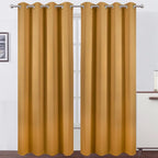 Blackout Curtains 52 x 108 inch/Mustard Yellow Curtains Set of 2 Panels/Thermal by Lemomo