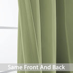 Yakamok Room Darkening Curtains 42x72 inch Length Sage Green-Living Room | 2 - Image 4