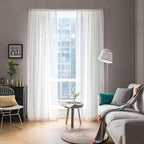 MIULEE White Window Sheer Curtains 2 Panels Width 42 x Length 63 Inches | Window by MIULEE