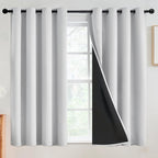 SimpleHome White 100% Blackout Curtains Room Darkening Living Room 45 Inch | by SimpleHome