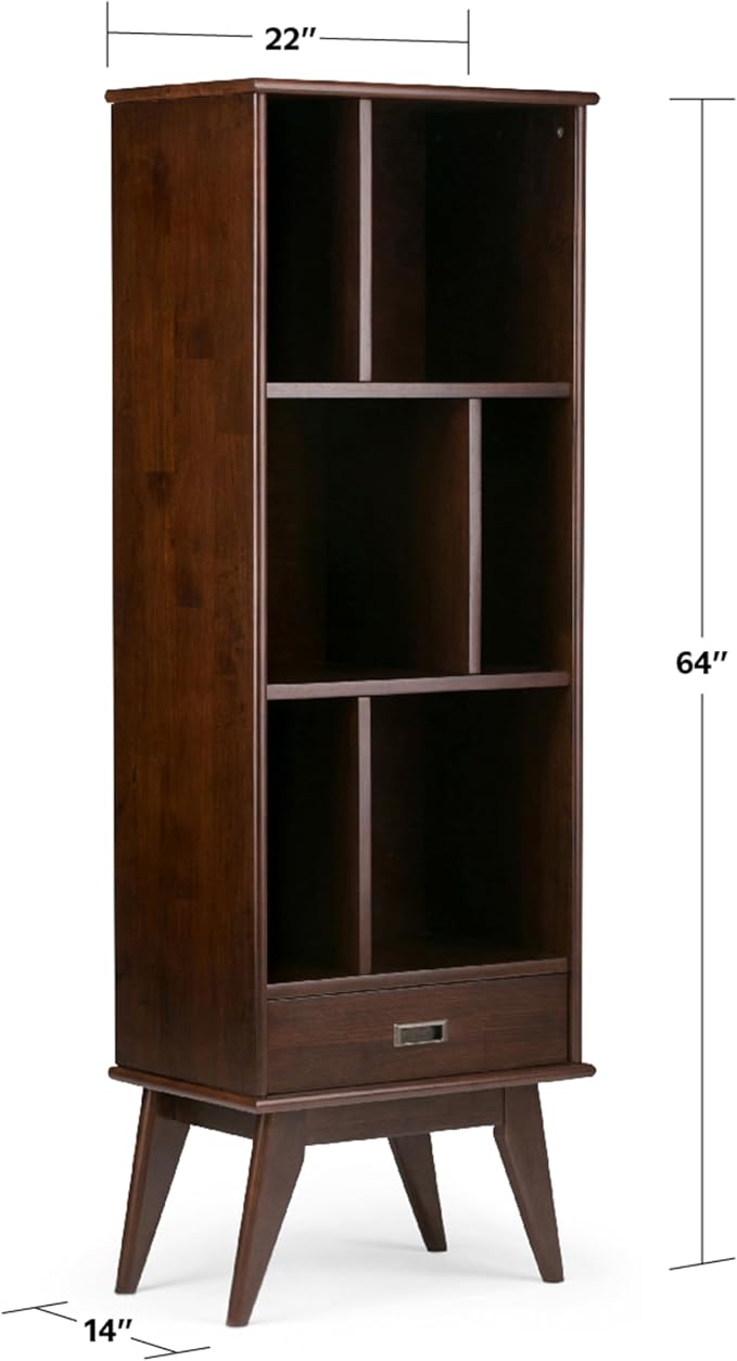 SIMPLIHOME Draper 22 inch Mid-Century Modern 6 Cubbie Bookcase - Image 2