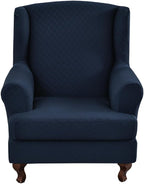 KRFOONN Stretch Wing Chair Slipcovers Printed 2 Piece Wingback Chair Covers by KRFOONN