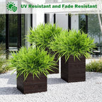 Uieke 12 Bundles Artificial Outdoor Plants UV Resistant Fake Grass Plants Faux Plastic Plants Greenery Shrubs for Home Garden Pathway Window Box Front Porch Spring Summer Decor, Green - Image 5