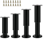 4PCS Adjustable 7.08-12.2 Inch Metal Furniture Legs Black Furniture Replacement by SWTOOL