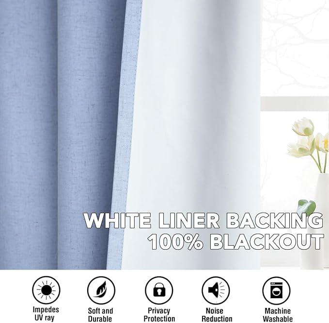 H.VERSAILTEX Linen Curtains 100% Blackout Curtains - Image 6