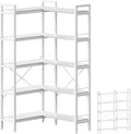 Huuger 5 Tier Bookshelf, L Shaped Corner Bookshelf by Huuger