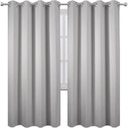 Blackout Curtains 66 x 72 Inch Long Light Grey Curtains Set of 2 Panels Room - Image 2