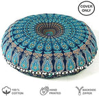 Mandala Floor Pillow Cover Meditation Cushion Seating Throw Hippie Round - Image 3