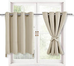 Blackout Curtains for Bedroom, Light Beige, 52 x 36 Inch, 2 Panels | Thermal by Hiasan