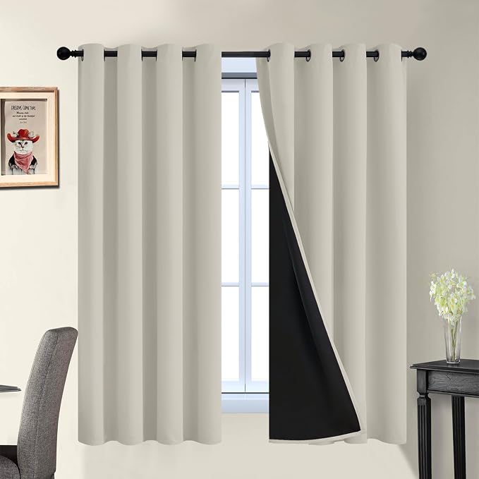 Yakamok Stone Blackout Curtains 63 Inches Long by Yakamok