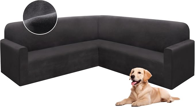 HDCAXKJ Corner Sectional Couch Covers Velvet Stretch L Shape Sofa Cover Soft by HDCAXKJ
