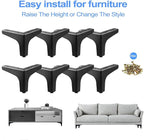 AODIOU Furniture Legs Modern Feet: Couch Legs Replacement Set of 8 - Image 7