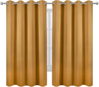 Mustard Yellow Blackout Curtains 66 x 63 Inch Length/Set of 2 Curtain - Image 2
