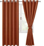 Blackout Curtains for Bedroom, 60 x 63 Inches Length, Burnt Ochre | Thermal by Hiasan