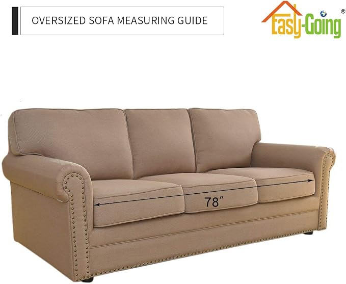 Easy-Going Reversible Couch Cover, 3 Cushion Sofa, Peacockblue/Beige | X-Large - Image 7