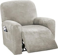 H.VERSAILTEX 4-Pieces Recliner Chair Covers Velvet Stretch Reclining Couch by HVERSAILTEX