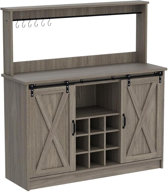 4ever2buy Farmhouse Coffee Bar Cabinet - Image 4