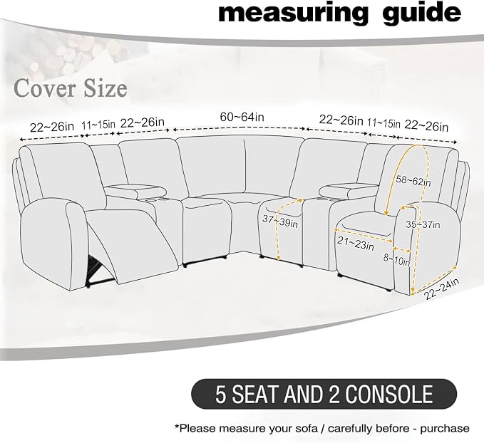 ALIECOM 100% Waterproof Recliner Sectional Couch Covers L Shape Stretch Corner - Image 3