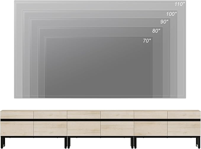 WAMPAT Modern TV Stand for 32-110 Inch TVs, Wood Entertainment Center - Image 4