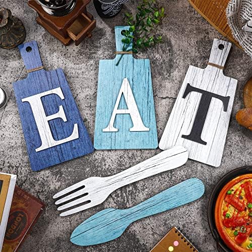 Jetec Cutting Board Eat Sign Set Wall Decor, Dark Blue, Light Blue, White - Image 7