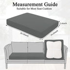 HEBE Outdoor Cushion Covers 12 Pcs, Stretch Patio Sofa Couch Cushion Cover | - Image 3