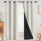 SimpleHome Cream 100% Blackout Curtains Room Darkening Living Room 72 Inch | by SimpleHome