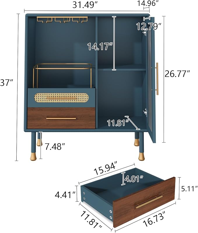 ARTPOWER Modern Coffee Bar Cabinet - Image 2