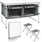 CampLand Outdoor Folding Table Aluminum Lightweight Height Adjustable by CampLand