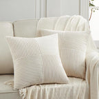 Fancy Homi 2 Packs Cream Samll Decorative Throw Pillow Covers 12x12 Inch by Fancy+Homi