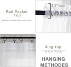 Sheer White Curtains 84 Inch Length 2 Panels Set - Image 4