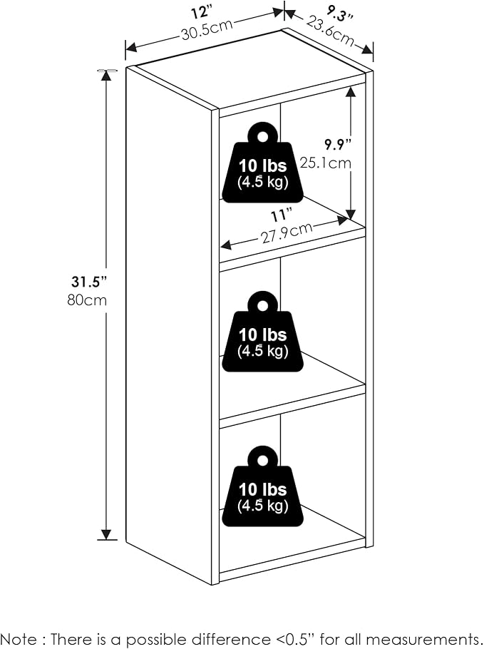 Furinno PASIR Book Shelf, 3-Tier Bookshelf, Open Storage Shelf Bookcase - Image 3