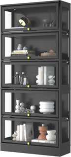 Display Cabinet with Acrylic Glass Doors, 5-Tiers Curio Cabinet with LED - Image 9