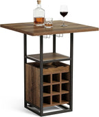 LITTLE TREE Square Bar Table, Wine Bar Cabinet - Image 8