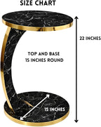 Luxury C Shaped Golden Effect Side Table - Image 3